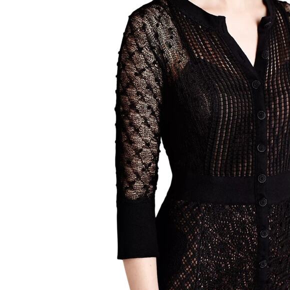 Beguile by Byron Lars Black Mona Button Down Pencil Dress - Picture 3 of 11